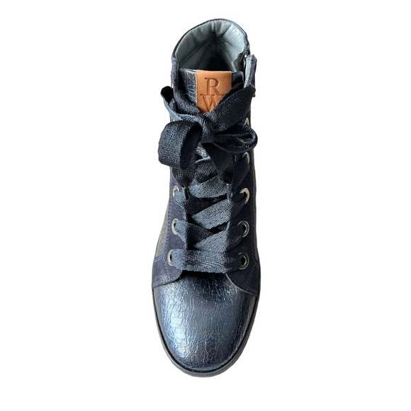 Ron White Lace Up Leather & Suede Sneaker w Side Zipper - Picture 7 of 7